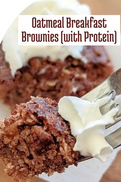 Delicious brownies made for breakfast! Try these Oatmeal Protein Breakfast brownies for a delicious way to start your day. High in protein, and low in sugar.
112 calories, 10 grams of protein, 13 g of carbs, 2 grams of fat, 2 g sugar, 3 g fiber, and 2 weight watchers personal points! Oatmeal Protein Breakfast, Breakfast Brownies, Oatmeal Protein, Clean Simple Eats, Protein Brownies, Sugar Free Chocolate Chips, Delicious Brownies, Oatmeal Breakfast, Chocolate Protein Powder