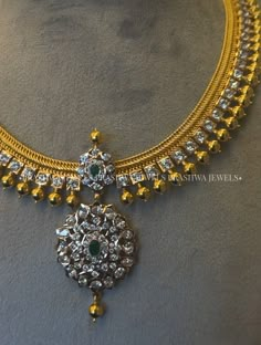 Diamond Addigai Designs, Diamond Kanti Necklace Designs, Jigini Necklace Gold, Addigai Necklace Gold, Addigai Designs, Attigai Necklace Gold, Kante Necklace Designs, Stone Necklace Gold Indian, Kanti Necklace Designs