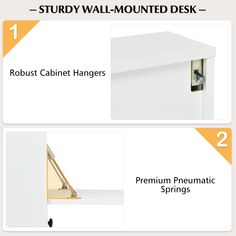 the instructions on how to install and use wall mounted desks for office or home