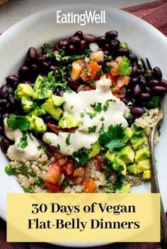 <p>While there isn't exactly one super food that will banish your belly fat forever, research shows foods containing certain nutrients certainly could help. Fiber-rich, gut-friendly foods like legumes, avocados, potatoes and berries could all help reduce visceral fat and opting for at least one vegan meal each day will assist you in ramping up your fiber intake with ease—along with complex carbs, healthy fats and other essential nutrients.</p>
  <p>Check out our 30-Day Vegan Flat-Belly Dinner Plan to help improve your overall health as well. You'll be pleased to find that tacos, pasta and baked potatoes are still on the menu! </p> Plant Based Diet Meals, Plant Based Diet Meal Plan, Flat Belly Foods, Vegetarian Meal Plan, Plant Based Diet Recipes, Plant Based Whole Foods, Tasty Vegetarian Recipes