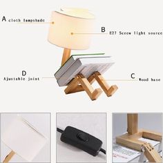 an image of a table lamp with instructions on how to use the light bulb for reading