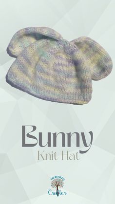 a knitted hat with the words bunny on it