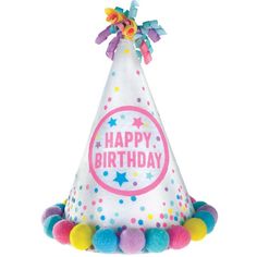 The Pastel Party Cone Hat is the pinnacle of party fashion! This party hat adorned with colorful dots and a matching pom-pom base is sure to be a hit at any birthday celebration. pbIridescent Pastel Party Happy Birthday Pom-Pom Party Hat product details:-b-p ul li6in wide x 8.25in tall-li liSecures with elastic strap-li liIridescent finish-li liCardstock and polyester-li liOne size fits most-li -ul Whimsical Party Supplies For Birthday And Carnival, Fun Hats For Birthday And Carnival, Playful Hats For Birthday And Carnival, Fun Birthday Carnival Hats, Fun Carnival Birthday Hats, Fun Mini Hats For Birthday Carnival, Playful Mini Hats For Birthday Carnival, Playful Mini Hats For Birthday And Carnival, Playful Mini Hats For Carnival Birthday