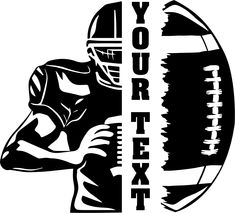 a black and white image of a football player with the words you're next