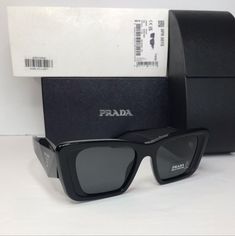 Prada | Accessories | Authentic New Prada Pr8ys Ab5s0 Sunglasses Womens Black Dark Grey Bu | Poshmark Butterfly Shape, The Temple, Dark Black