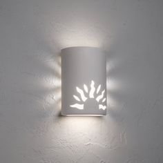 a white light that is on the wall