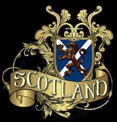 the scotland coat of arms is shown on a black background