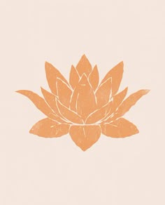 an orange lotus flower on a light pink background with the word love written below it