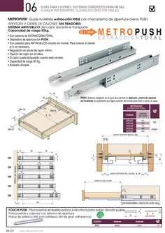 an instruction manual for the metal frame and drawer assembly system, with instructions on how to install