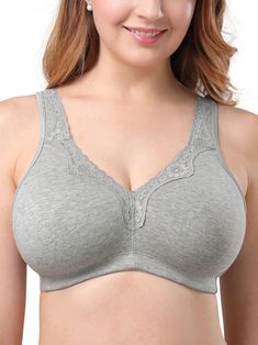 PRICES MAY VARY. Cotton bras for women wireless gives you naked felling and comfortable experience Breathable healthy cotton fabric,give you natural shape & comfy fit Unpadded,Full coverage cups is prevent spill-over and fit your body well Adjustable Extra wide lace shoulder strap,Femininity and no slip Wirefree and non-foam lining more suitable for plus size & busty women minimizer bra for heavy breast comfortable bras for women womens bras no underwire back smoothing bra t shirt bra bras for w Full Bra, Gather Bra, Comfy Bra, Cotton Bras, Deep Plunge, Wireless Bra