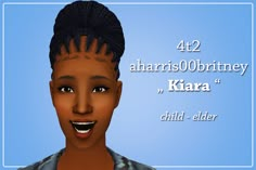 an animated image of a woman with braids on her head