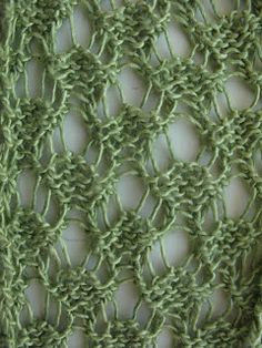 close up view of green crocheted fabric