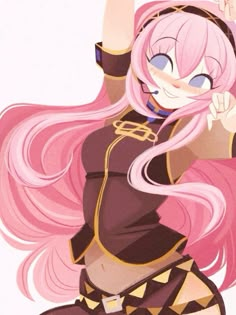 megurine luka!! Luka Fanart Vocaloid, Pink Hair Short, Luka Vocaloid, Luka Megurine, Megurine Luka, Manga Cute, Jacket Long, Simple Backgrounds, Anime Videos