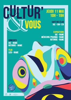 a poster with an image of a fish on it's face and the words culture & vous