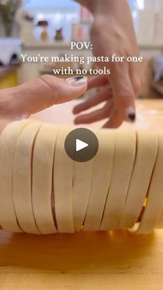 someone making pasta for one with no tools