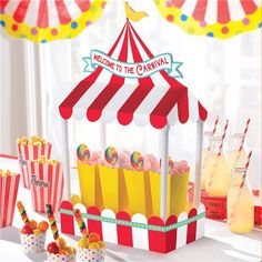 a carnival themed birthday party with popcorn