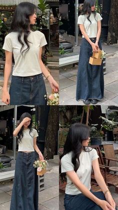 Girly Modest Outfits Summer, Sustainable Summer Fashion, Long Skirt Outfits For Summer Casual, Tokyo Japan Outfits Summer, Ootd Poses Ideas, Summer Asian Outfits, Ootd Ideas Simple, Tokyo Spring Outfit, Asian Summer Fashion