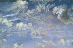 an oil painting of clouds in the sky