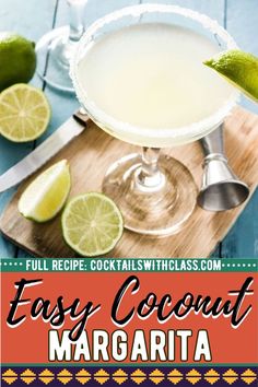 Easy Coconut Rum and Tequila Margarita Rum Margarita, Lime Rickey Recipe, Mexican Cocktail, Summer Margaritas, Coconut Tequila, Margarita Tequila, Maple Whiskey, Mexican Cocktails, Lime Rickey