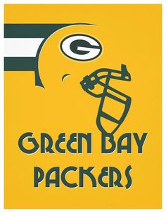 the green bay packers logo is shown on a yellow background