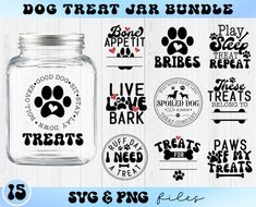 dog treat jar bundle svg files