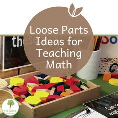 an apple with the title loose parts for teaching math