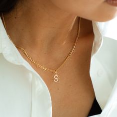 IVY CURB CHAIN NECKLACE The Ivy Initial Charm Necklace is a stylish blend of contemporary yet timeless elegance, with an added touch of shimmering cubic zirconia stones. It's perfect as a standalone statement piece, or layered with your favorite necklaces. The Ivy Necklace makes for a perfect heartfelt gift for any occasion, from engagements and anniversaries, to birthdays or holiday gatherings. *MATERIAL -- Cubic Zirconia Stones -- 100% Recycled Sterling Silver: An everlasting classic that'll l Ivy Necklace, Letter Charm Necklace, The Ivy, Personalized Letters, Letter Charms, Necklace Dainty, Letter Necklace, Heartfelt Gifts, Initial Charm