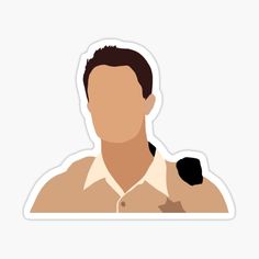 a man's avatar is shown in brown and white sticker on a white background