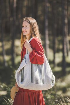 "FREE EXPRESS DELIVERY FOR ALL ORDERS OVER 60 EUR! (2-7 working days) FedEx, UPS, GLS, DPD. This large linen beach bag is perfect for a long-awaited vacation, picnic, or trip to the beach. Beautifully made of high-quality linen, with an extra linen lining inside. The bag is roomy enough to carry large towels along with other essentials. Linen is environmentally friendly, durable, and will only get better with age. *Which is your favorite color? Green stripes / Blue stripes / Cherry red stripes / Summer Linen Canvas Bag For Everyday Use, Summer Linen Canvas Bag, Summer Linen Shoulder Bag For Everyday Use, Everyday Linen Shoulder Bag For Summer, Summer Linen Canvas Bag For Travel, Summer Linen Canvas Bag For Daily Use, Summer Linen Canvas Travel Bag, Eco-friendly Linen Shoulder Bag For Beach, Summer Beach Linen Canvas Bag