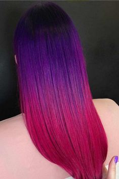 Cool Ideas Of Purple Ombre Hair ★ Vivid Balayage Brunette, Hear Color Style, Red Purple Ombre Hair, Pink Purple Red Hair, Purple And Fuschia Hair, Purple And Red Hair Ombre, Purple And Pink Hair Color Ideas, Red And Purple Hair Color Ideas, Purple To Pink Ombre Hair