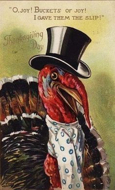 a thanksgiving card with a turkey wearing a top hat