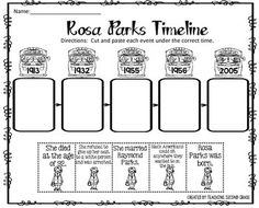 the rose parks time line worksheet