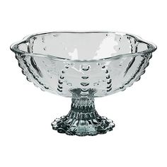 an empty glass bowl on a white background