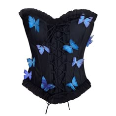 Butterfly Corset, Handle With Care, Green Butterfly, Corsets And Bustiers, Black Butterfly, Pink Butterfly, Kpop Outfits