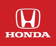 the honda logo on a red background