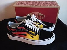 Check out this item in my Etsy shop https://www.etsy.com/listing/586888109/custom-vans-vans-old-skool-flame-with Flames Outfit, Customized Vans, Bape Vans, Bling Sneakers, Best Vans, Vans Shoes Fashion, Vans Custom, Shoes Customized, How To Wash Shoes