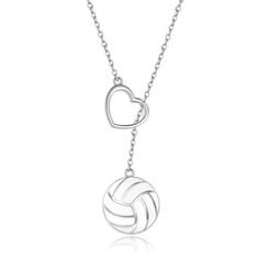 PRICES MAY VARY. Volleyball Y Necklace: Cute volleyball Y lariat necklace with heart.It is designed for volleyball lovers. A perfect accessory to your outfit for daily or volleyball themed things. Wear this necklace to show your love for volleyball to a volleyball match, sports event, or just to brighten up a day! High Quanity Material: Made of 925 sterling silver with white enamel. lead-free, nickel-free, cadmium-free, hypoallergenic. It will not cause any irritation to sensitive skin and suita Volleyball Bff Necklaces, Cheap White Adjustable Friendship Bracelets, Heart Volleyball, Volleyball Things, Volleyball Accessories, Volleyball Match, Volleyball Necklace, Volleyball Jewelry, Baseball Necklace