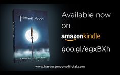 an amazon kindle book with the title harvest moon on it, and another image of a full moon in the background