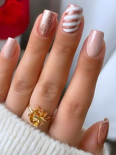 Baby Pink  Collar  ABS  3D Nails Embellished   Beauty Tools Nails Sommer, Earthy Nails, Nails Easter, March Nails, Short Fake Nails, Lines On Nails, Baby Nails