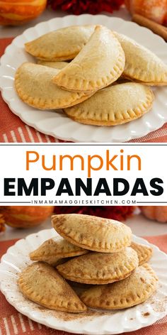 Get ready to spice up your holiday with Pumpkin Empanadas! This classic Mexican dessert recipe is filled with a yummy pumpkin mixture that's simply irresistible. It's the perfect sweet treat that makes a great Thanksgiving dessert! Save this fall recipe for later! Pumpkin Empanadas Recipe, Filling For Empanadas, Sweet Empanadas Recipe, Outback Bread, Sweet Empanadas, Empanada Recipes