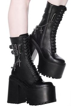 Gothic Platform Shoes, Shoes Platform Boots, Platformed Boots, High Platform Boots, Gothic Platform Boots, Gothic Stuff, Gothic Shoes Boots, Goth Platforms, Grunge Boots