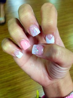 Super cute French tips! Pink Short Square Nails, Apply Makeup Step By Step, Cute French Tips, Cute French Tip, Coffin Nail Designs, French Tip Acrylic Nails, Cute Acrylic Nail Designs, Short Square Acrylic Nails, Makeup Step By Step