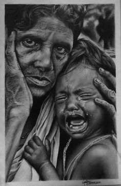 Pencil Sketches Realistic, Powerful Sketches, Pencil Portrait Drawing Realistic, Realistic Pencil Drawings Portraits, Portrait Art Pencil Sketch, Poverty Drawing, Graphite Pencil Drawings, Realistic Pencil Sketch