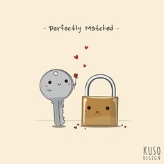 a cartoon character holding a key to a bag with a face on it and the caption perfectly matched