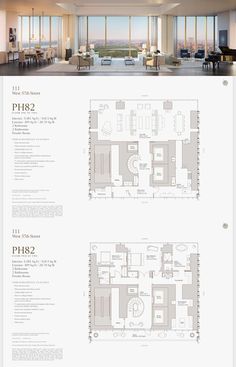 the floor plan for an apartment with large windows and lots of space to sit in