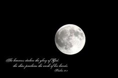 the full moon is shown with a poem written in black and white on it's side