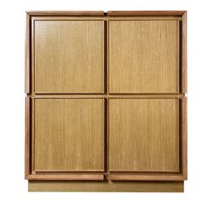 a wooden cabinet with four doors on the front and two drawers on the back, against a white background