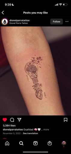 a person with a tattoo on their arm