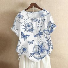 Women's Summer Casual Round-Neck Short Sleeve Flower Print Loose Shirt Blouse Tops Features: 1.It is made of materials,durable enought for your daily wearing 2.Platform super good data ranking 3.Occasion:Outdoor,Beach,Summer,Party,Dating,Daily recreation,Home. 4.This lightweight, Top is perfect for those days! .Garment Care: Hand Wash Recommand or Dry Clean Your Top Product Description: Gender:Womens Material:Cotton,Linen Decoration: Length:Regular Style:Casual,fashion,Brief Sleeve Length:Short Linen Decoration, Leaf Graphic, Loose Shirt, Shirt Blouses Tops, Blouse Tops, Loose Shirts, Kids Outfits Girls, Beach Summer, Summer Party