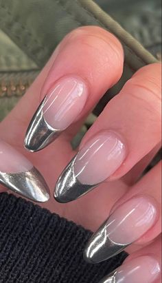 Wife Nails, Her Nails, Mob Wife, Nails Only, Silver Nails, Dream Nails, Classy Nails